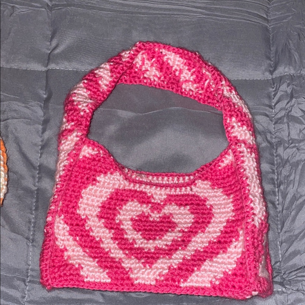 Pink Heart Patterned Women's Bag